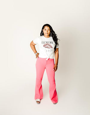 Pink Flare Jeans