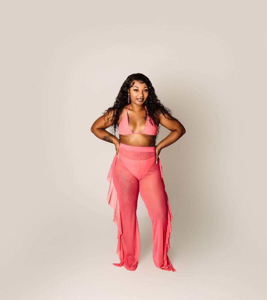 Pink 3 piece bathing suit